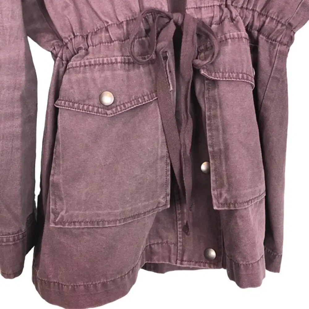 Nordstrom's bp Muted Maroon Hooded Field Utility Cargo Jacket Size Small - Picture 10 of 16